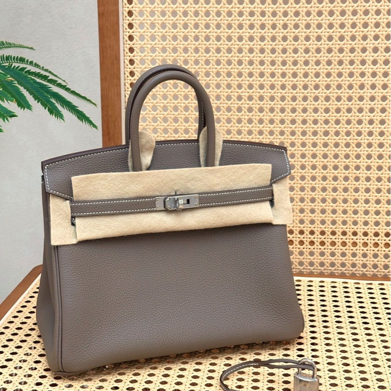 Hermes 愛馬仕 birkin25 大象灰 Togo皮銀扣 -0