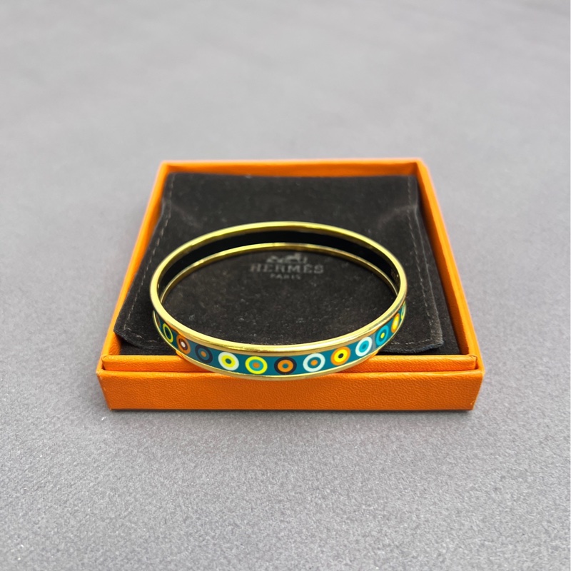Hermes 愛馬仕復古琺瑯彩手鐲，21腕圍，98新-1