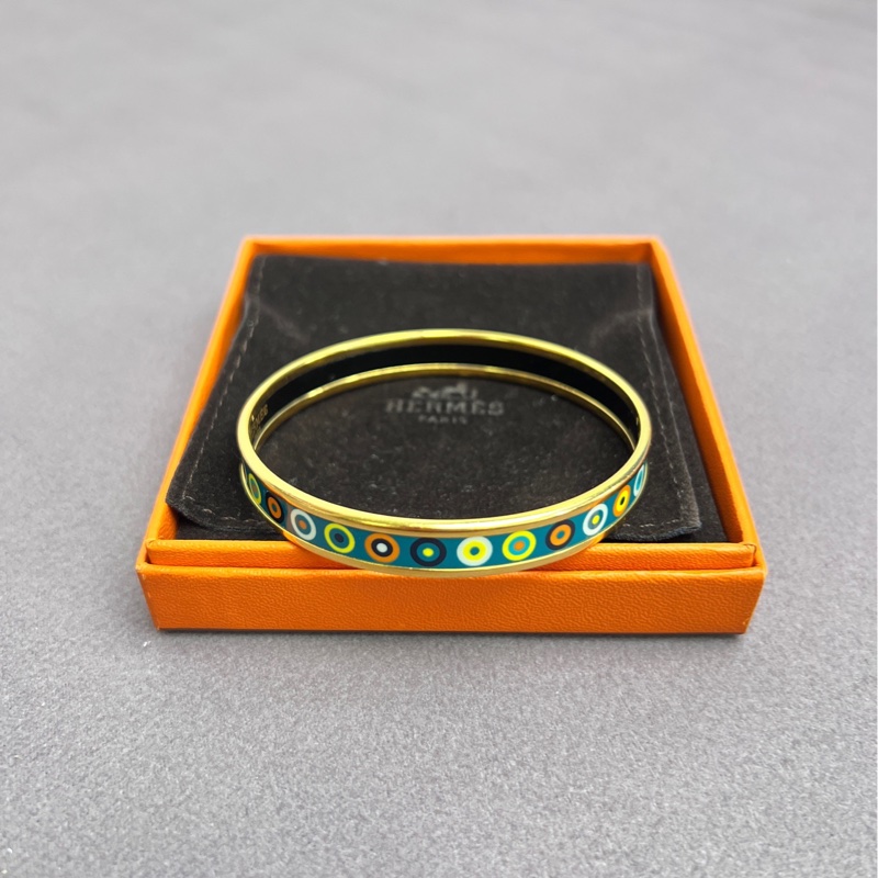 Hermes 愛馬仕復古琺瑯彩手鐲，21腕圍，98新-4