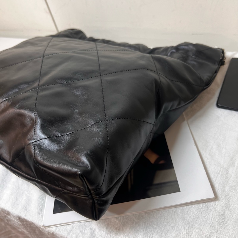 ෆ Chanel 22bag 黑銀中號垃圾袋🈶購證-18