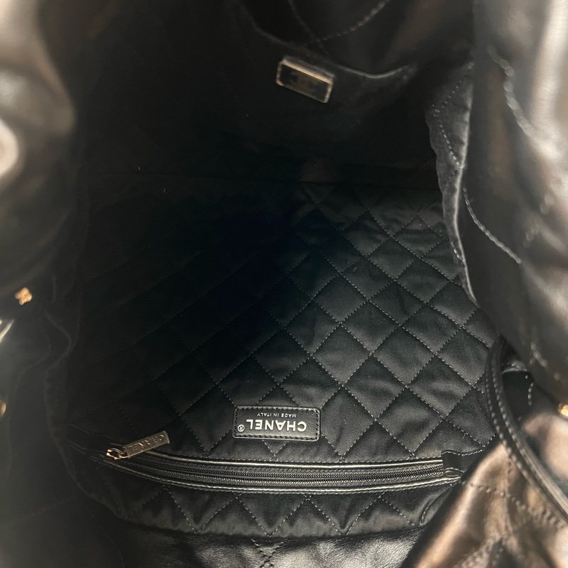ෆ Chanel 22bag 黑銀中號垃圾袋🈶購證-19