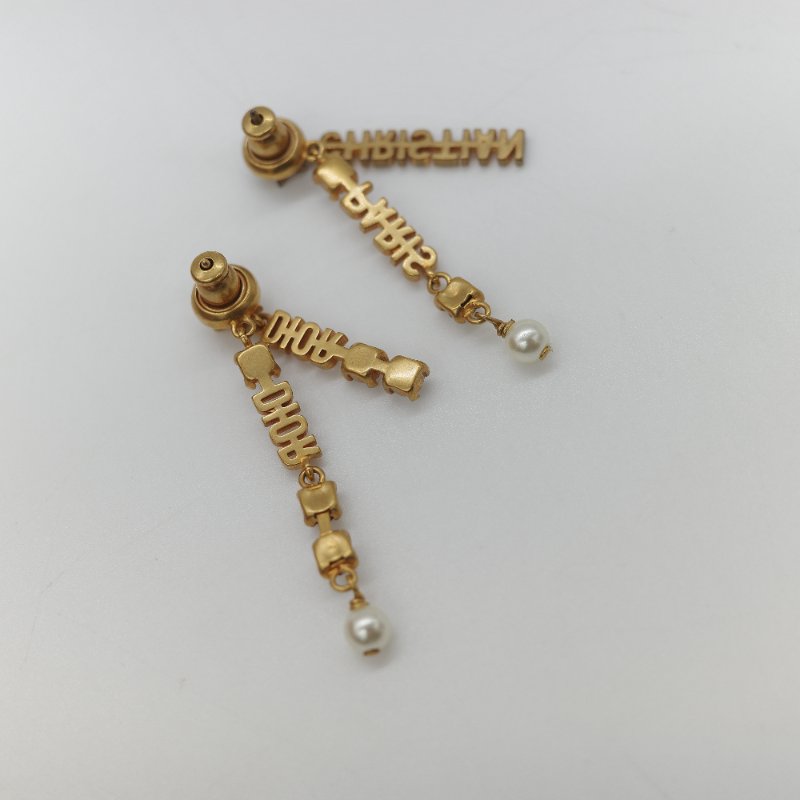 Dior 迪奧 水鑽 經典 Logo 耳環 耳釘-3