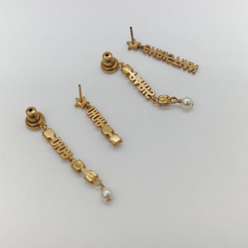 Dior 迪奧 水鑽 經典 Logo 耳環 耳釘-4