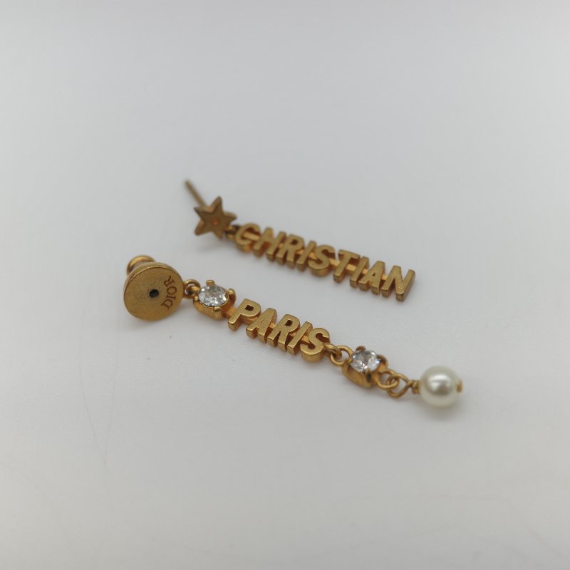 Dior 迪奧 水鑽 經典 Logo 耳環 耳釘-5