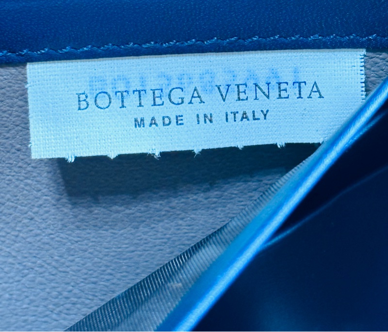 ✨近新閒置 超甜 BV bottega Veneta 質感深藍編織拉鏈8 卡零錢袋長夾 長錢包-9