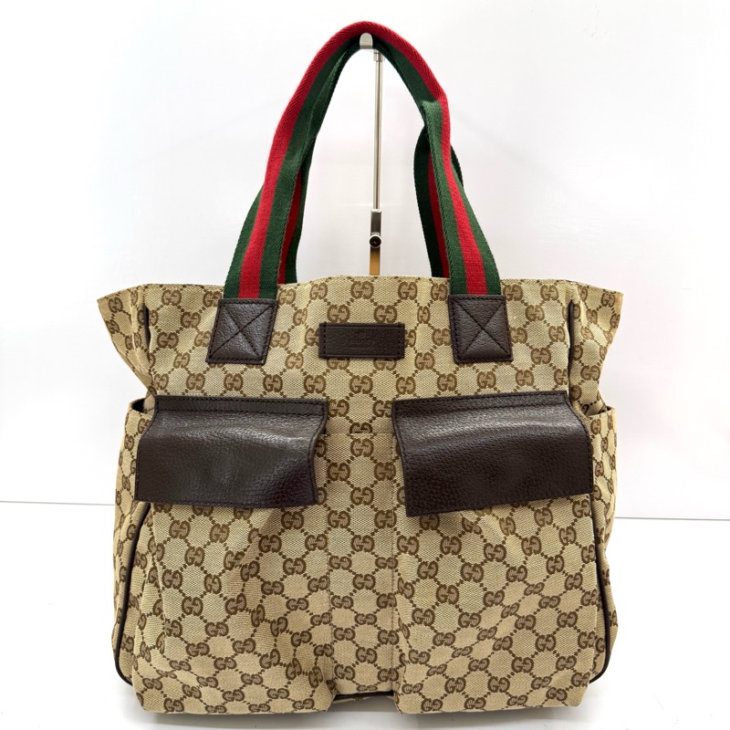 GUCCI 古馳 棕色GG CANVAS托特包 61836-0