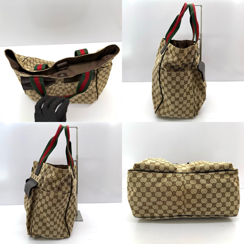 GUCCI 古馳 棕色GG CANVAS托特包 61836-2