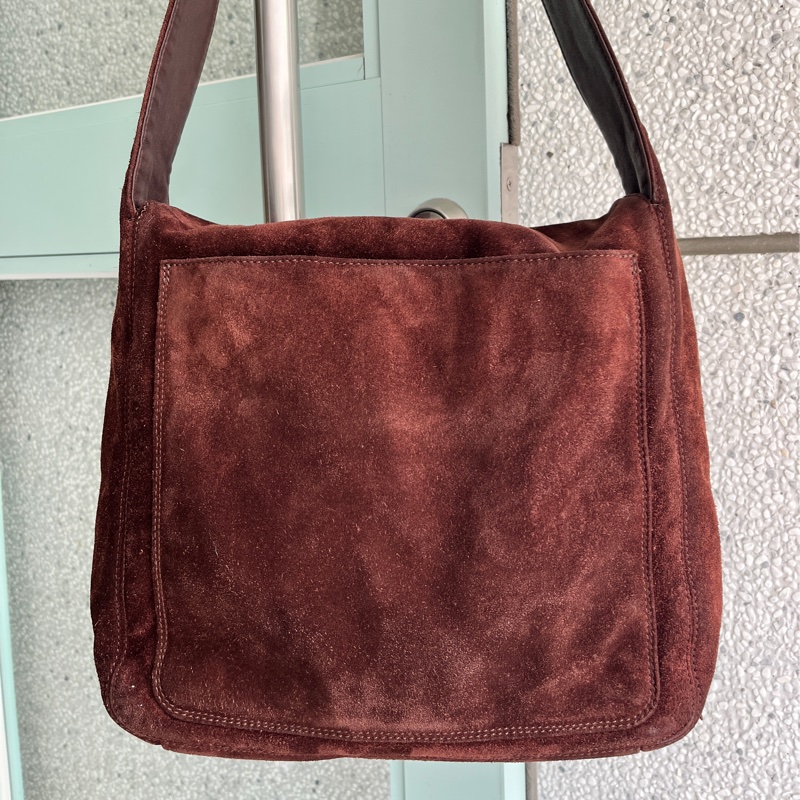 香奈兒 CHANEL 中古老香 可可棕色麂皮側背方包 通勤郵差包 流蘇吊飾-5