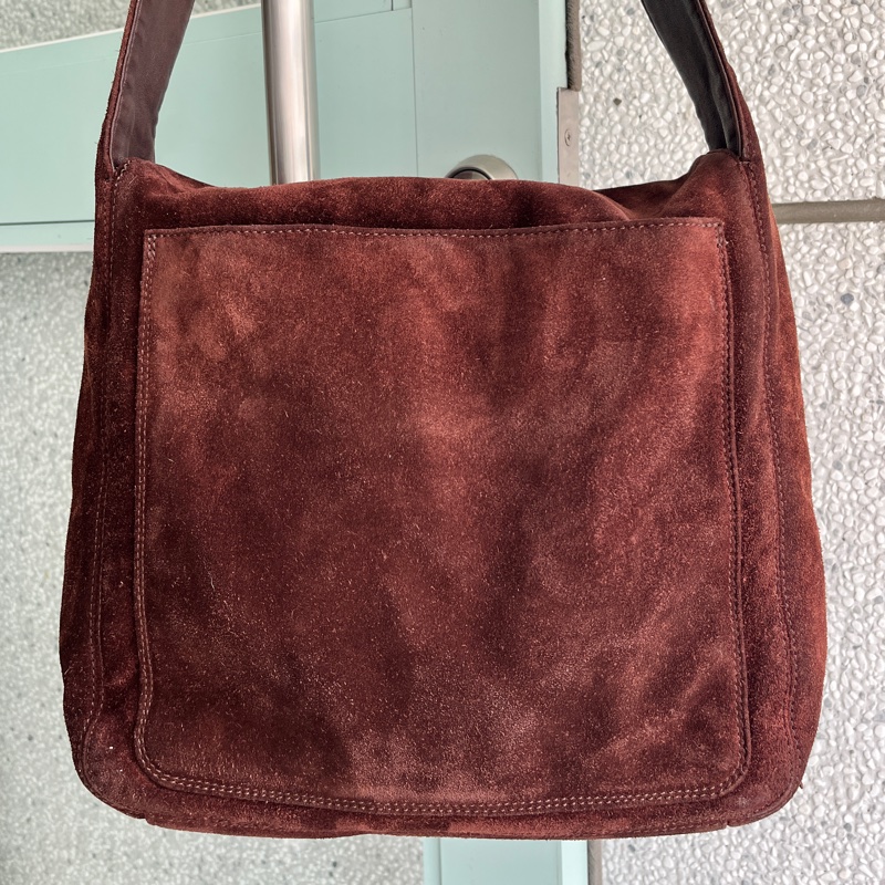 香奈兒 CHANEL 中古老香 可可棕色麂皮側背方包 通勤郵差包 流蘇吊飾-8