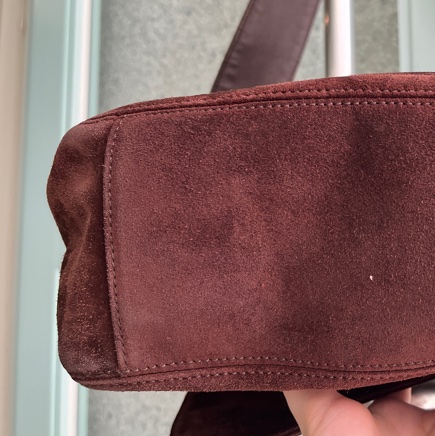 香奈兒 CHANEL 中古老香 可可棕色麂皮側背方包 通勤郵差包 流蘇吊飾-9