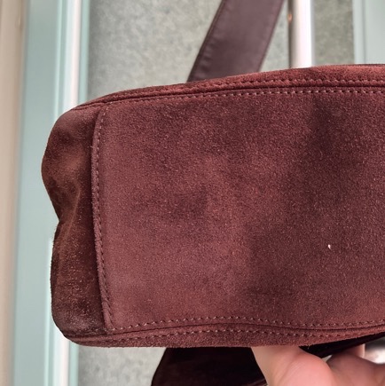 香奈兒 CHANEL 中古老香 可可棕色麂皮側背方包 通勤郵差包 流蘇吊飾-15