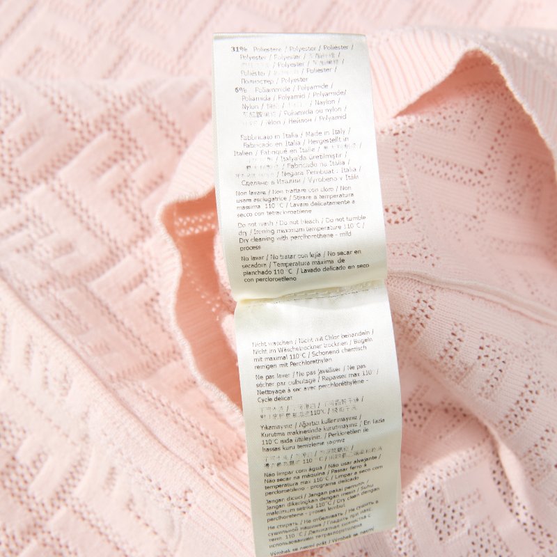 💯正貨支持鑒定✨ FENDI 櫻花粉 滿Logo針織上衣-7