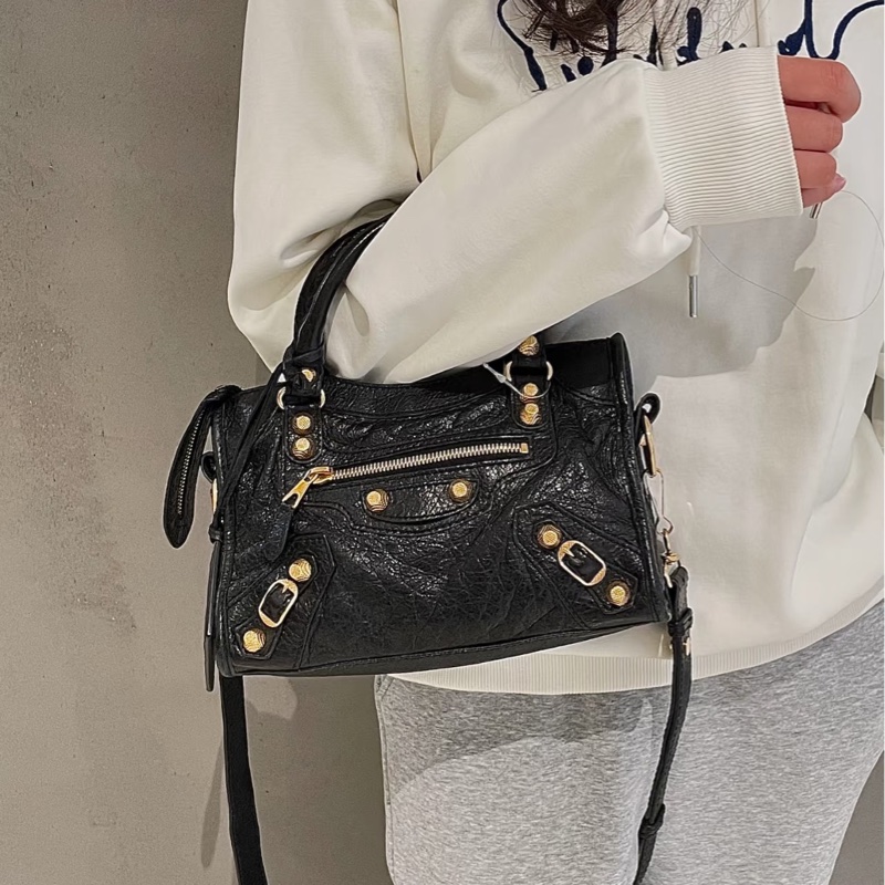 Balenciaga • 巴黎世家黑金City油臘牛皮Mini 機車包-0