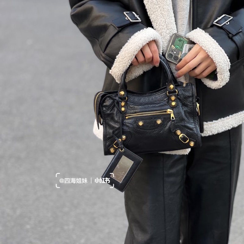 Balenciaga • 巴黎世家黑金City油臘牛皮Mini 機車包-2