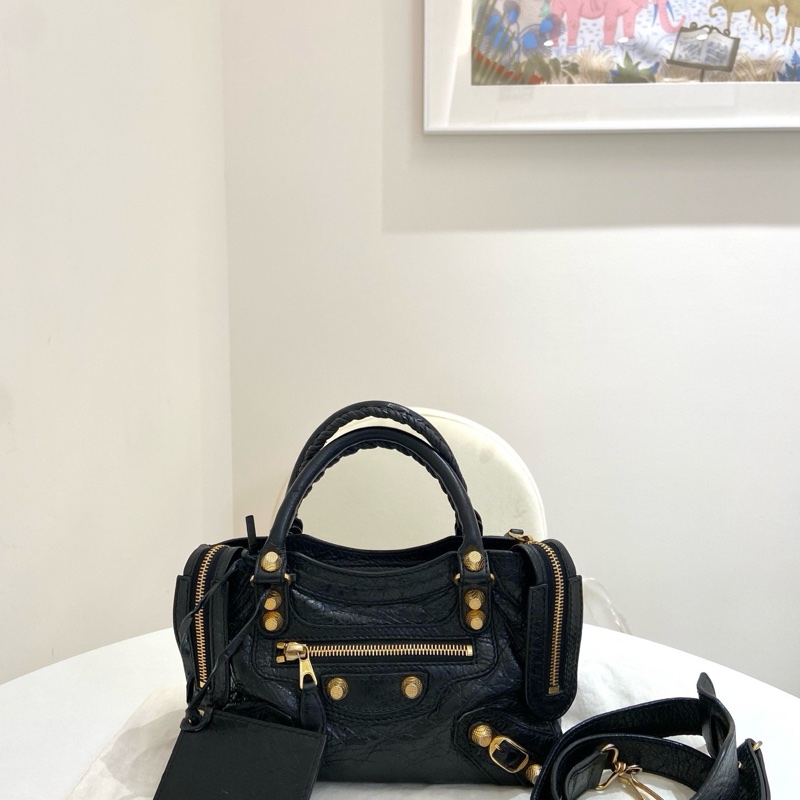 Balenciaga • 巴黎世家黑金City油臘牛皮Mini 機車包-3