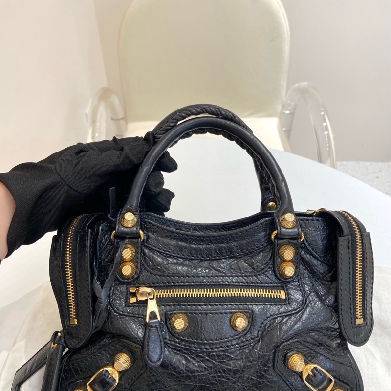 Balenciaga • 巴黎世家黑金City油臘牛皮Mini 機車包-4