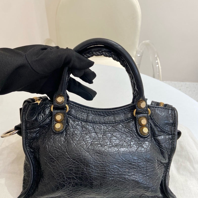 Balenciaga • 巴黎世家黑金City油臘牛皮Mini 機車包-5