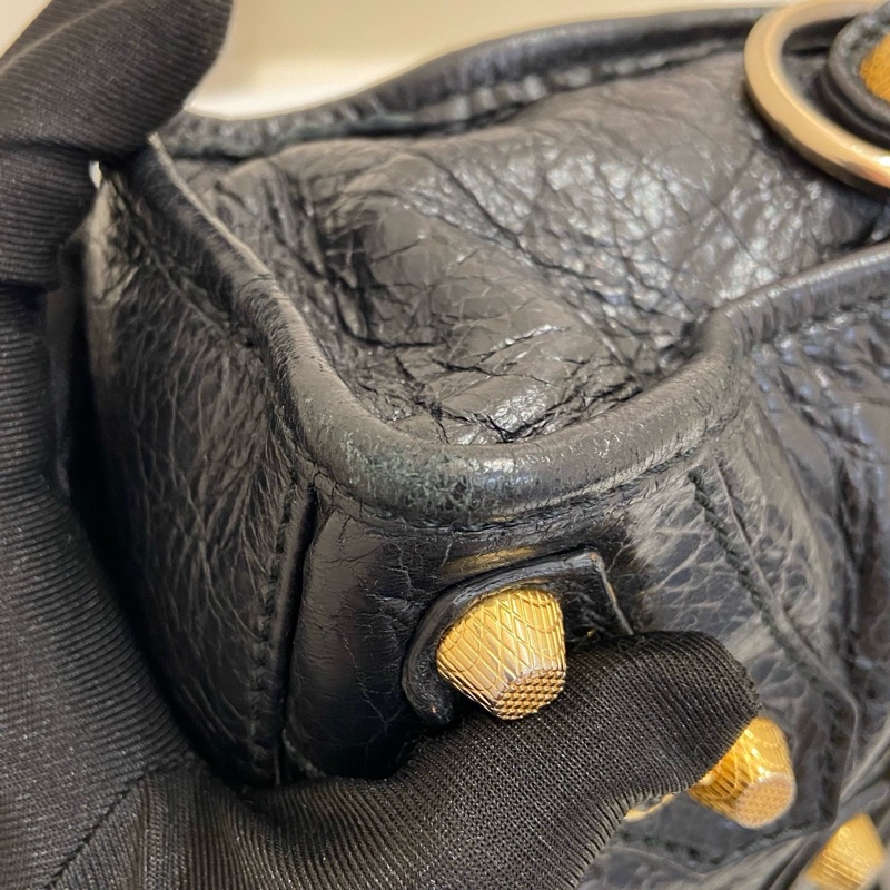 Balenciaga • 巴黎世家黑金City油臘牛皮Mini 機車包-11