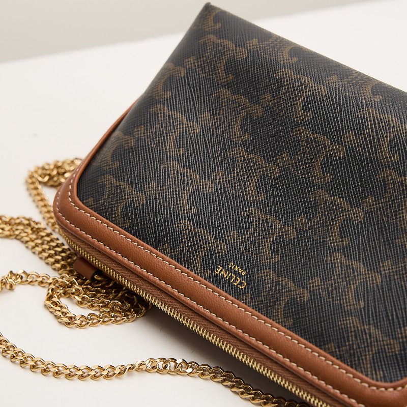 二手Celine 貝殼化妝包棕老花-7