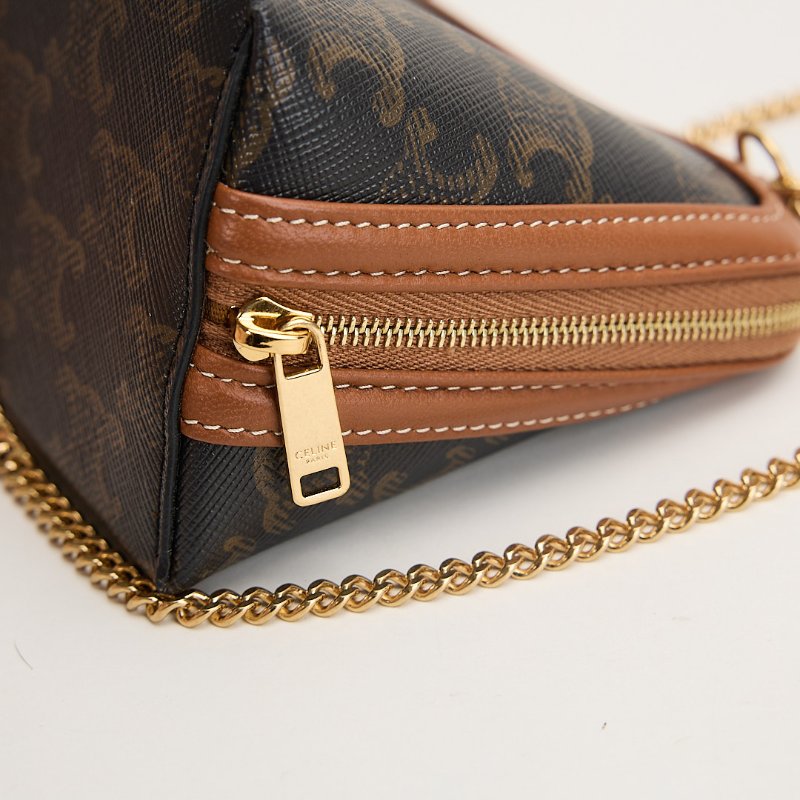 二手Celine 貝殼化妝包棕老花-10