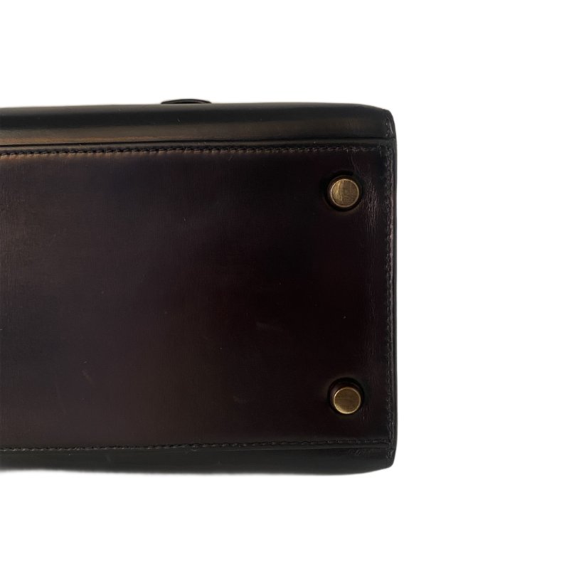 愛馬仕 Kelly 32 Sellier Box 皮 黑色 黑金 外縫 凱莉包 手提包 肩背包 金扣 GHW-4