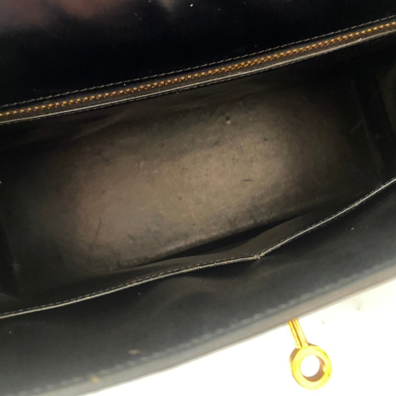 愛馬仕 Kelly 32 Sellier Box 皮 黑色 黑金 外縫 凱莉包 手提包 肩背包 金扣 GHW-7