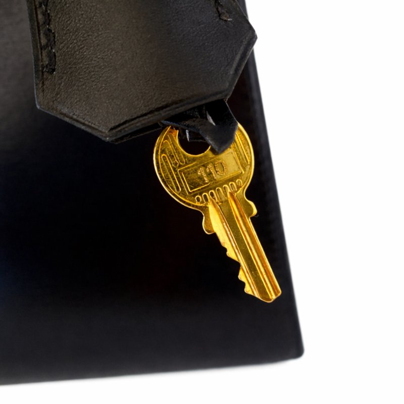 愛馬仕 Kelly 32 Sellier Box 皮 黑色 黑金 外縫 凱莉包 手提包 肩背包 金扣 GHW-15