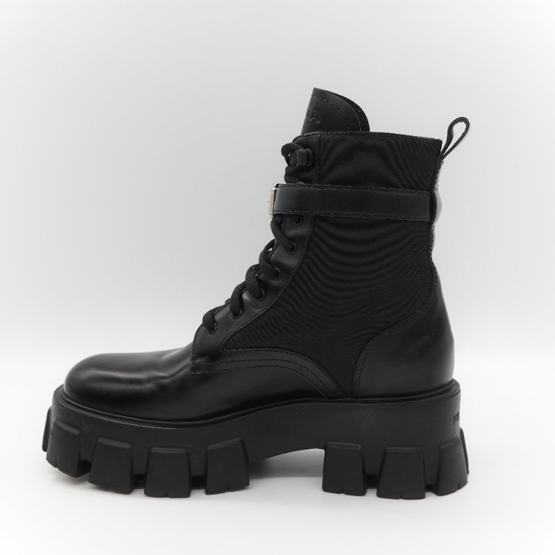 Prada 普拉達 Monolith 皮革 尼龍 軍靴 靴子 EU38.5-8