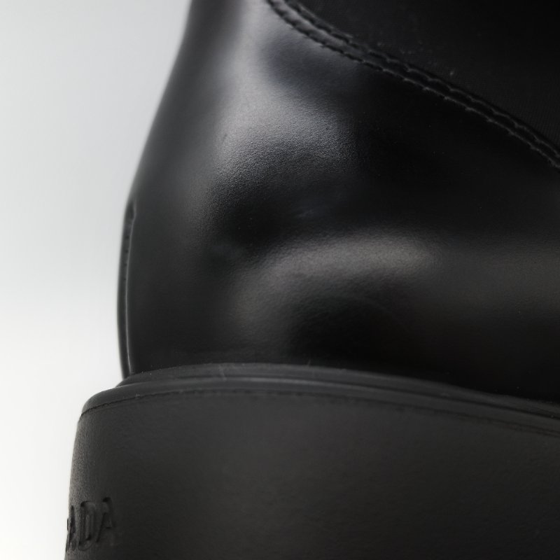 Prada 普拉達 Monolith 皮革 尼龍 軍靴 靴子 EU38.5-12
