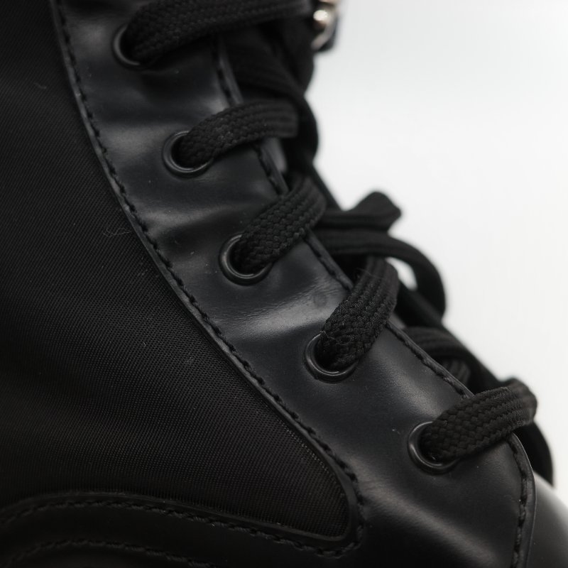 Prada 普拉達 Monolith 皮革 尼龍 軍靴 靴子 EU38.5-22