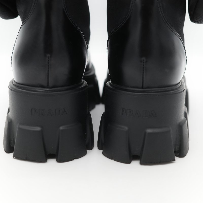 Prada 普拉達 Monolith 皮革 尼龍 軍靴 靴子 EU38.5-30
