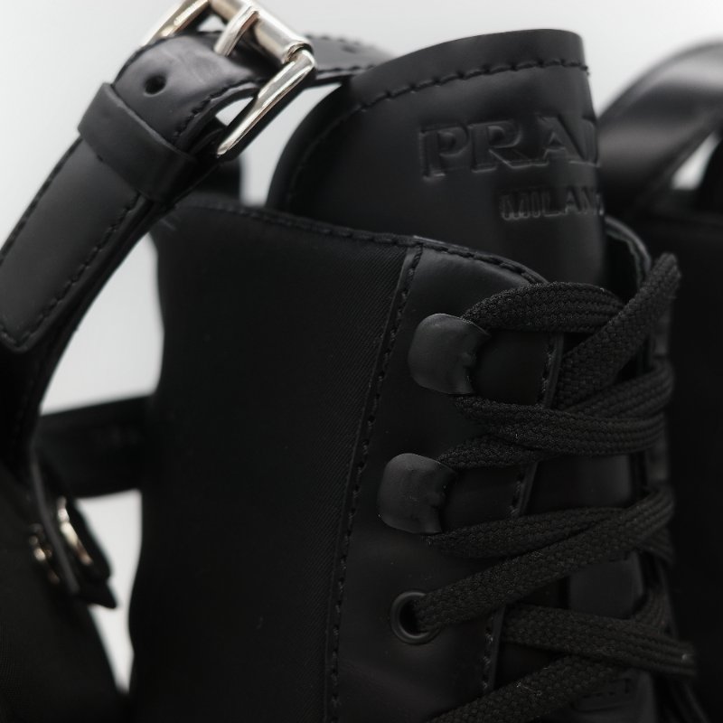 Prada 普拉達 Monolith 皮革 尼龍 軍靴 靴子 EU38.5-33