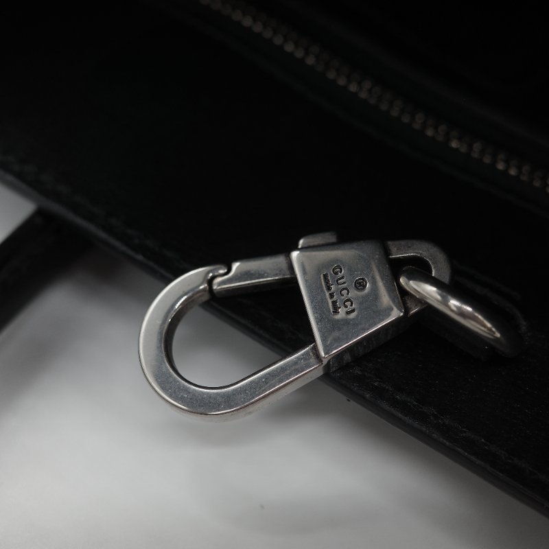 Gucci 古馳 黑色 GG Supreme 帆布 Interlocking G 中型手提包 兩用包-22