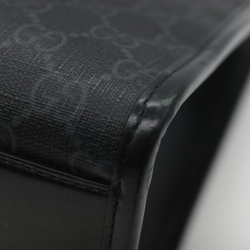 Gucci 古馳 黑色 GG Supreme 帆布 Interlocking G 中型手提包 兩用包-33