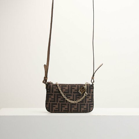 二手Fendi 新款老花麻將包