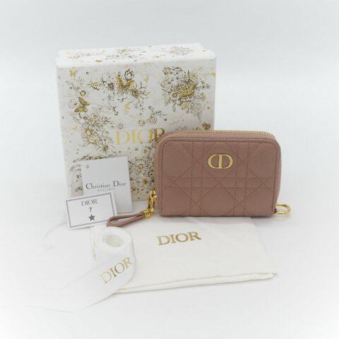 Dior 迪奧 玫瑰粉 牛皮 零錢包 錢包 卡包