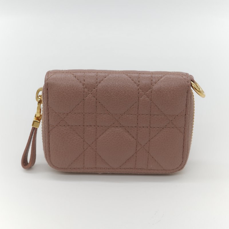 Dior 迪奧 玫瑰粉 牛皮 零錢包 錢包 卡包-3