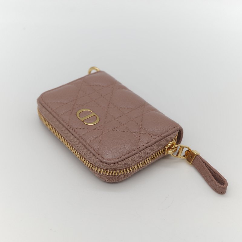 Dior 迪奧 玫瑰粉 牛皮 零錢包 錢包 卡包-4