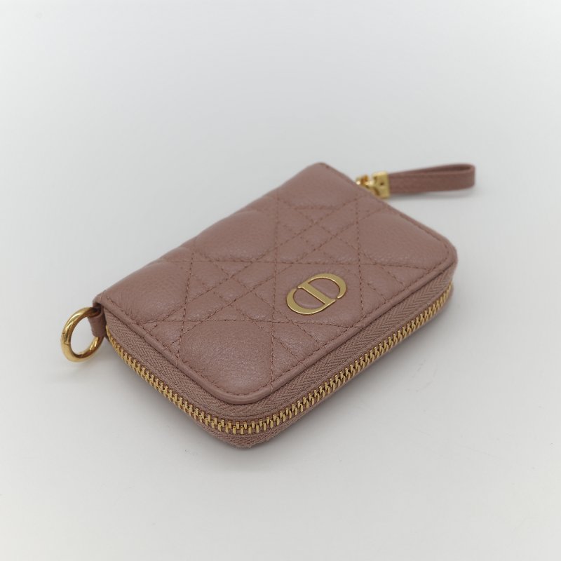 Dior 迪奧 玫瑰粉 牛皮 零錢包 錢包 卡包-5
