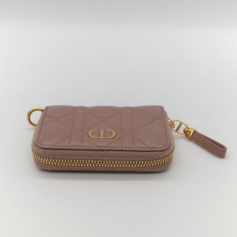 Dior 迪奧 玫瑰粉 牛皮 零錢包 錢包 卡包-6