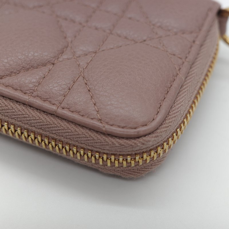 Dior 迪奧 玫瑰粉 牛皮 零錢包 錢包 卡包-8