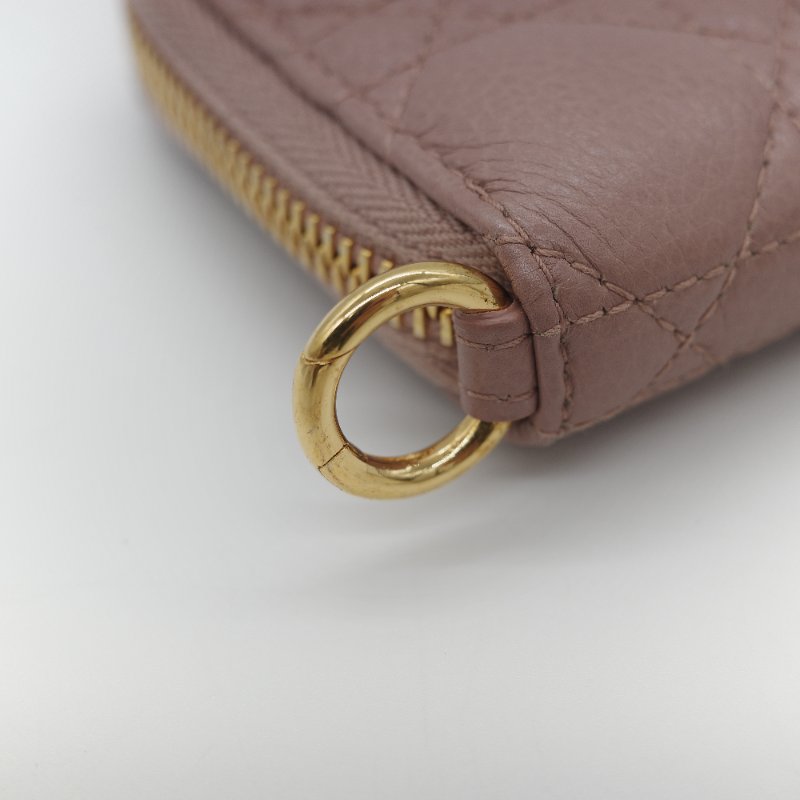 Dior 迪奧 玫瑰粉 牛皮 零錢包 錢包 卡包-9