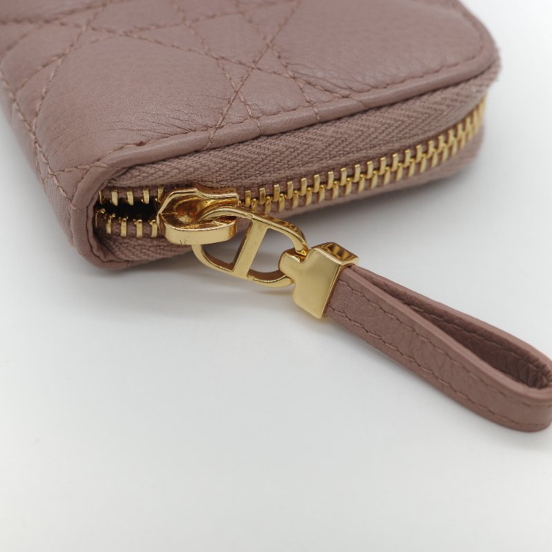 Dior 迪奧 玫瑰粉 牛皮 零錢包 錢包 卡包-10