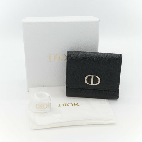 Dior 迪奧 黑色牛皮 CD 金 錢包 短夾 （鈔票位+卡位）