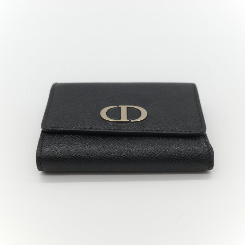 Dior 迪奧 黑色牛皮 CD 金 錢包 短夾 (鈔票位+卡位)-5