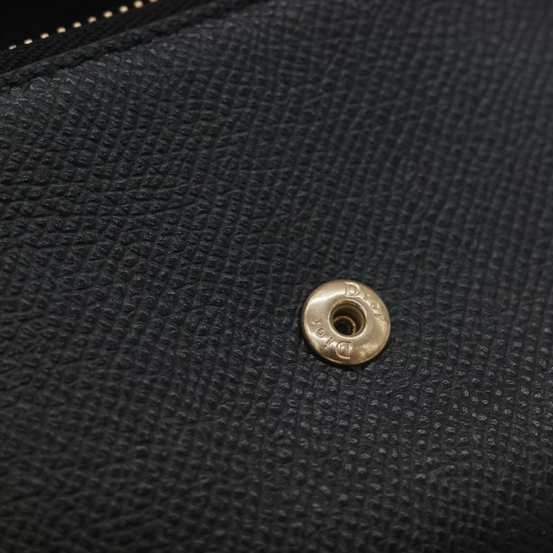 Dior 迪奧 黑色牛皮 CD 金 錢包 短夾 (鈔票位+卡位)-11