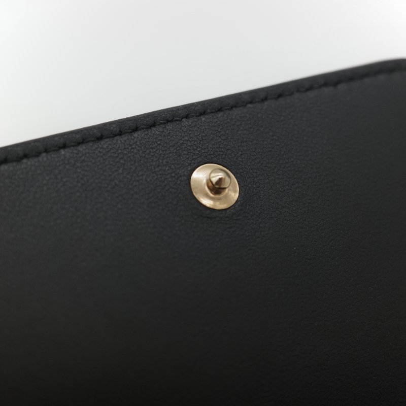 Dior 迪奧 黑色牛皮 CD 金 錢包 短夾 (鈔票位+卡位)-12