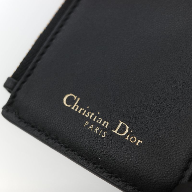 Dior 迪奧 黑色牛皮 CD 金 錢包 短夾 (鈔票位+卡位)-15