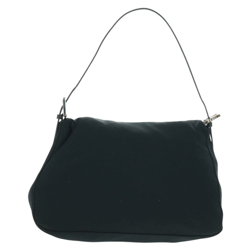 【日本直送】FENDI Mamma Baguette 單肩包 尼龍 黑色 銀色 正品 BA9559V-1