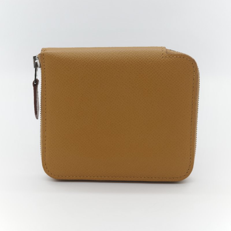 (母親節特惠♥️全網最低)Hermès 愛馬仕 芝麻色 Epsom 牛皮 絲巾內裡 短夾 拉鍊 錢包 卡包 Z 刻-2